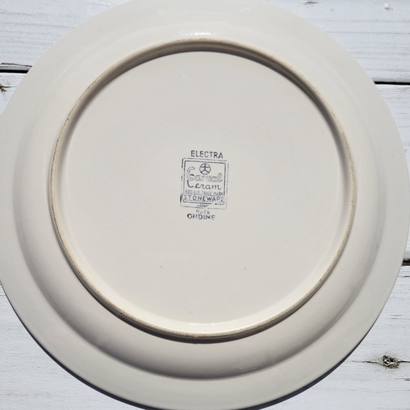 Vintage Electra Decorative Stoneware Plate Green - Brown Boho Design - Picture 3 of 14